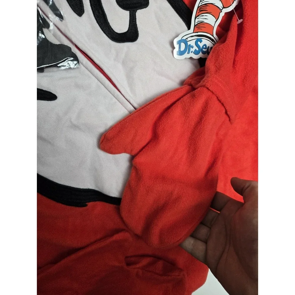 Dr. Seuss Thing 1 2 Pajama Costume Cosplay Interchangeable Patches sz Large NWT